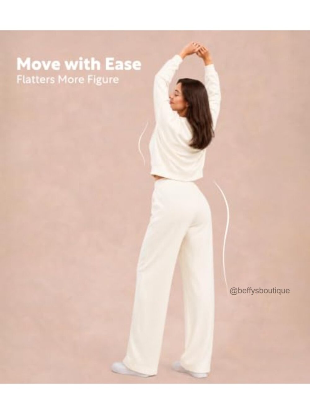 Women's 2 Piece Lounge Set Cotton Modal Wide Leg Sweatsuit - Picture 5 of 5